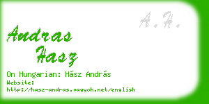 andras hasz business card