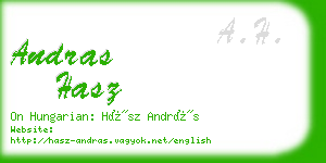 andras hasz business card